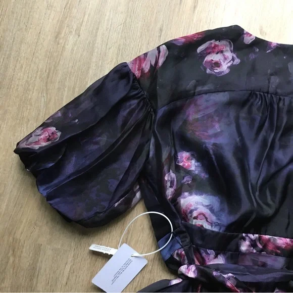 NWT Marchesa Notte Floral Cocktail Wrap Dress - Picture 13 of 16